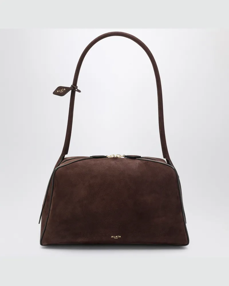 Alaïa Le-Bouledogue-Tasche aus braunem Nubukleder Brown