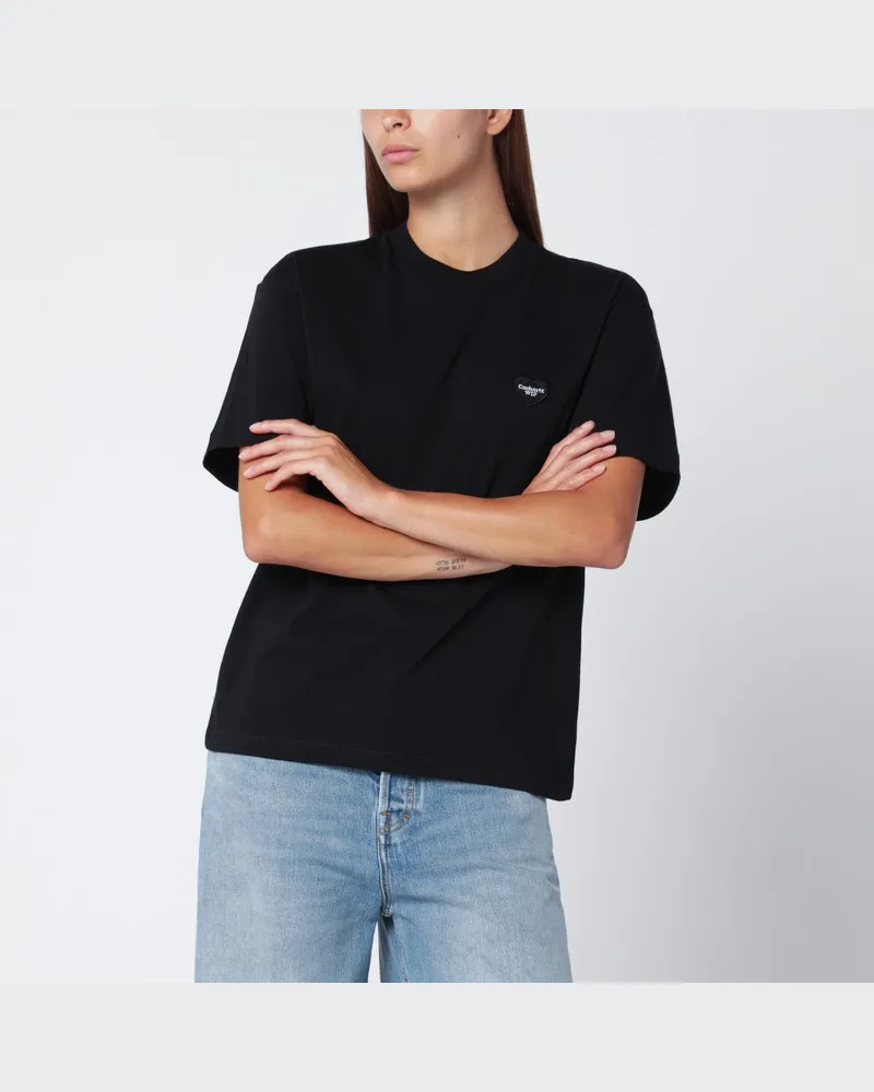 Carhartt WIP Schwarzes S/S Heart Patch T-Shirt Schwarz