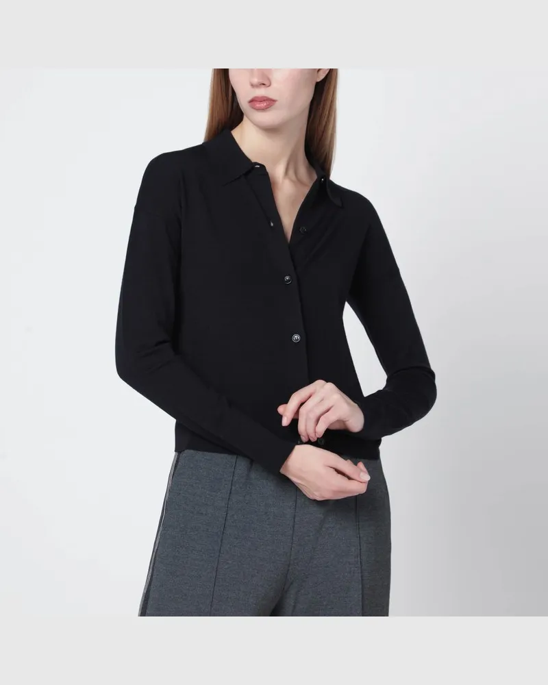 Max Mara Marineblauer Wollmix-Cardigan Blau