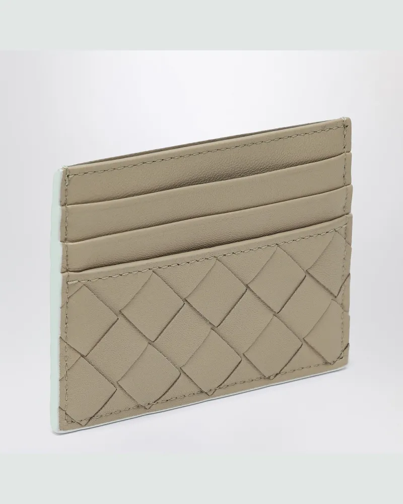 Bottega Veneta Geflochtener Kreditkartenetui ecrù/gletscherblau Multicolor