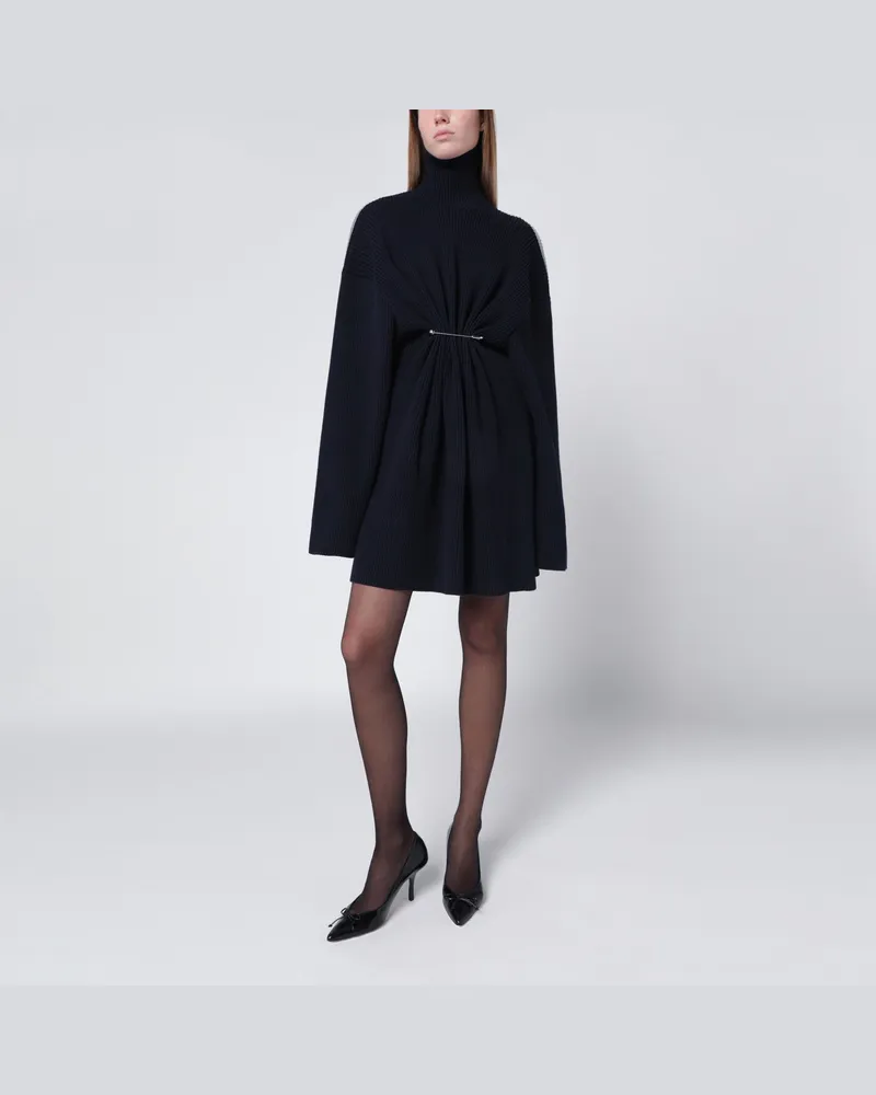 Balenciaga Pinched Minikleid in Marine aus Wolle und Baumwolle 