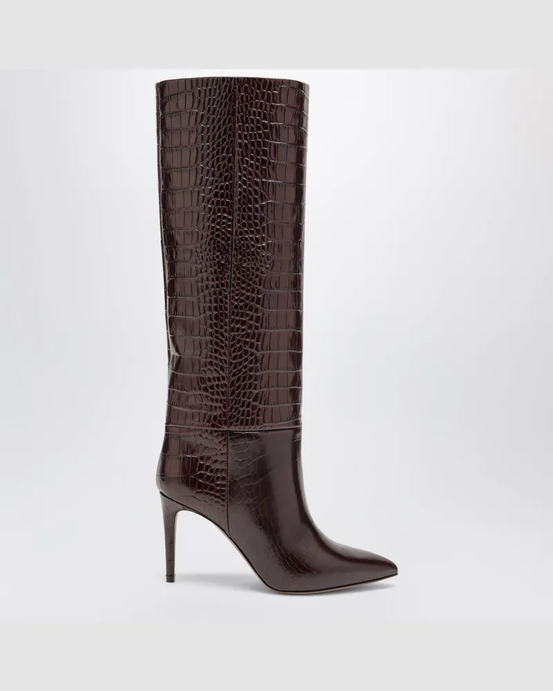Paris Texas Stiletto Boot 85 roter Lederstiefel Burgundy