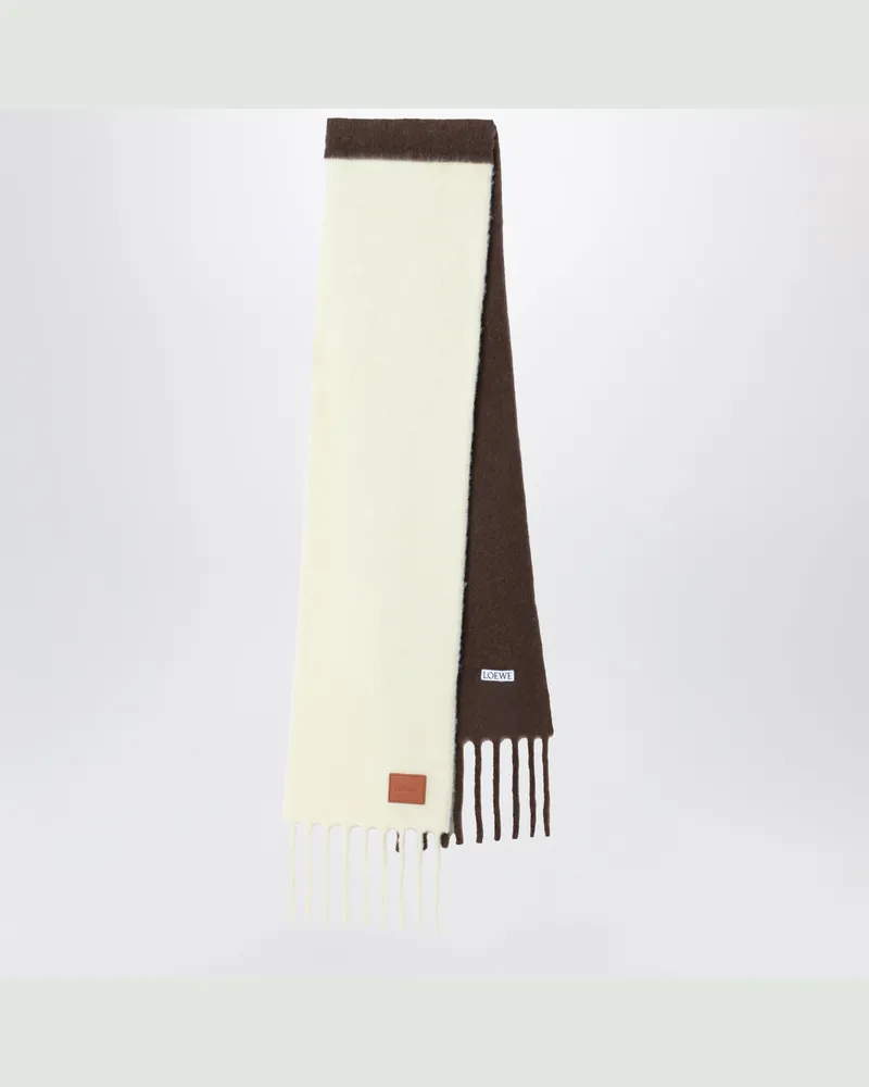 Loewe Gelb/brauner zweifarbiger Schal aus Alpaka und Wolle Multicolor