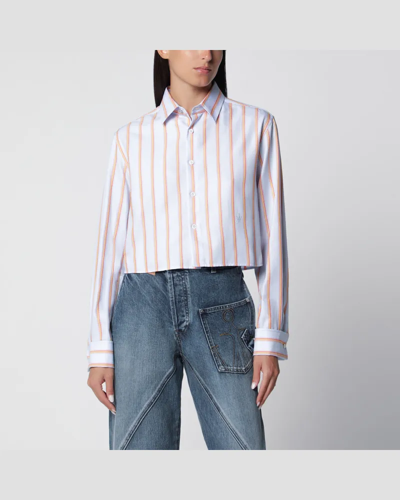 J.W.Anderson Kurzes blau-oranges Hemd aus Baumwolle Multicolor