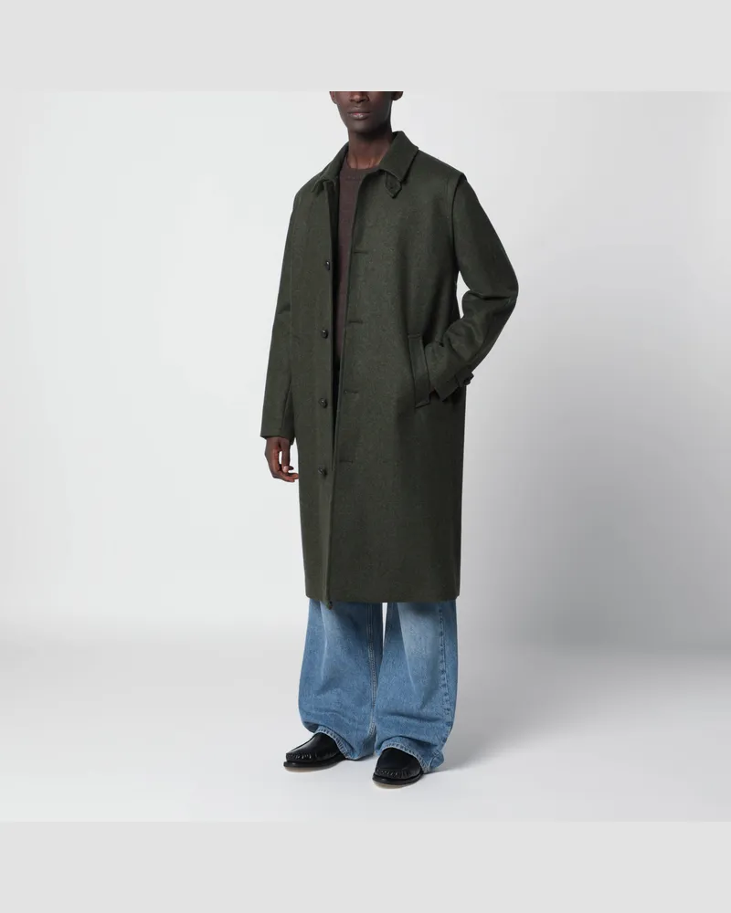 Schneiders Alexander langer grüner Wollmantel Green