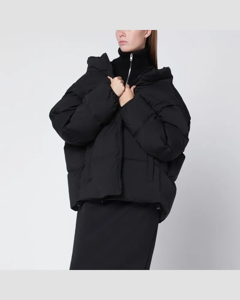 Maison Margiela Verwandelbare wattierte schwarze Jacke Schwarz