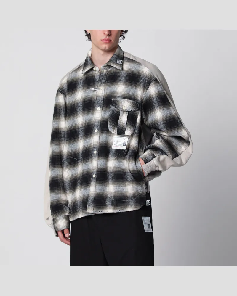 MIHARAYASUHIRO Wendbare Hemdjacke aus French Terry in Schwarz/Weiß Black