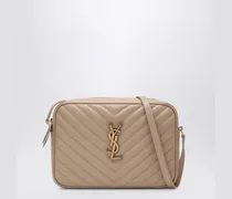 Beige Lou Camera Bag aus gestepptem Leder