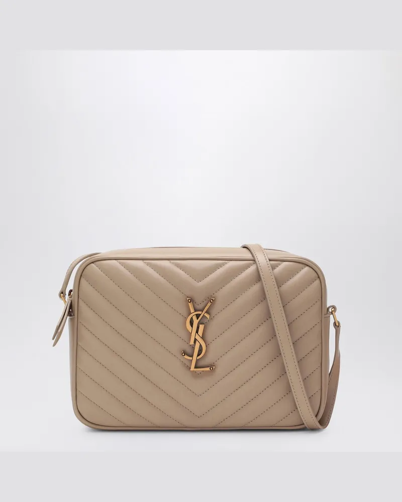 Saint Laurent Beige Lou Camera Bag aus gestepptem Leder Beige