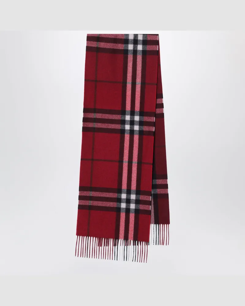 Burberry Roter Kaschmirschal mit Check-Muster im Farbverlauf Red