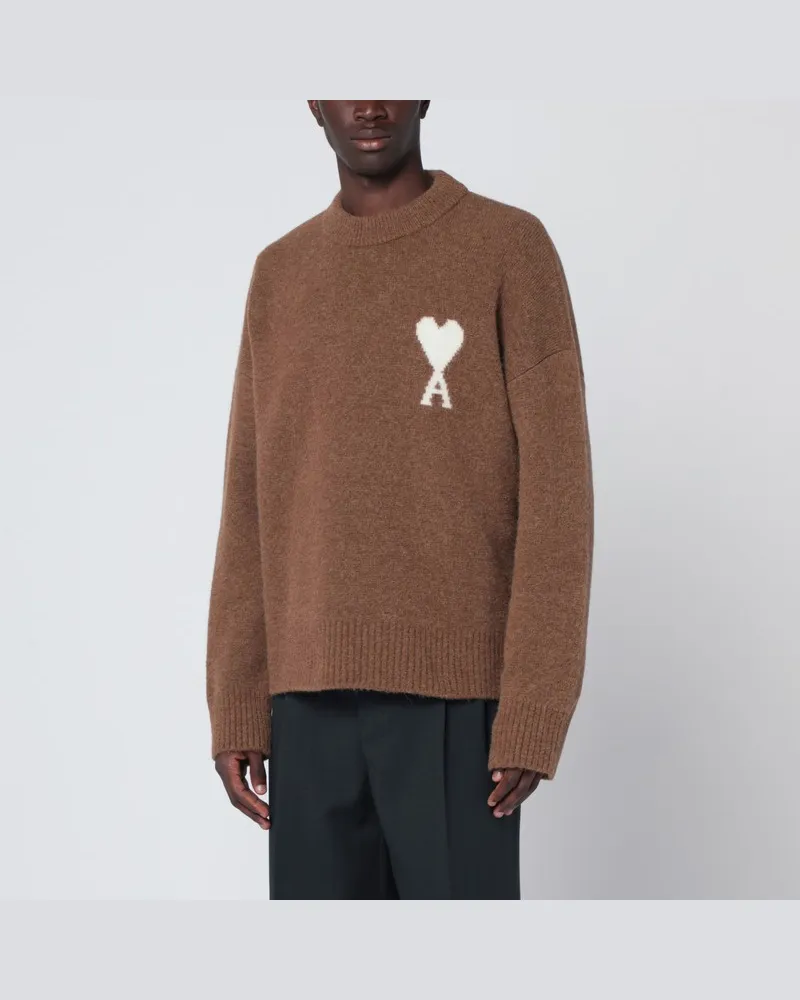 AMI Paris Haselnussfarbener Ami De Coeur Pullover Braun