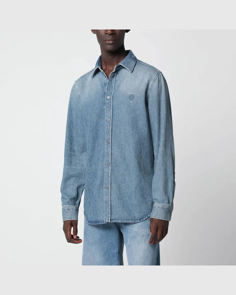 Gucci Light blue faded-effect denim shirt Light