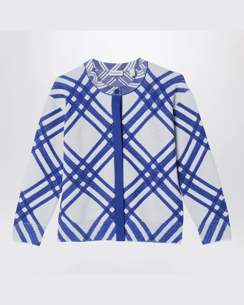 Burberry Karomuster-Cardigan aus Wolle Weiß