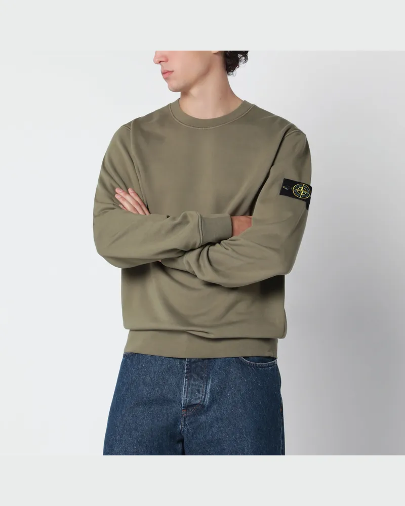 Stone Island Military green cotton crew-neck sweatshirt Green