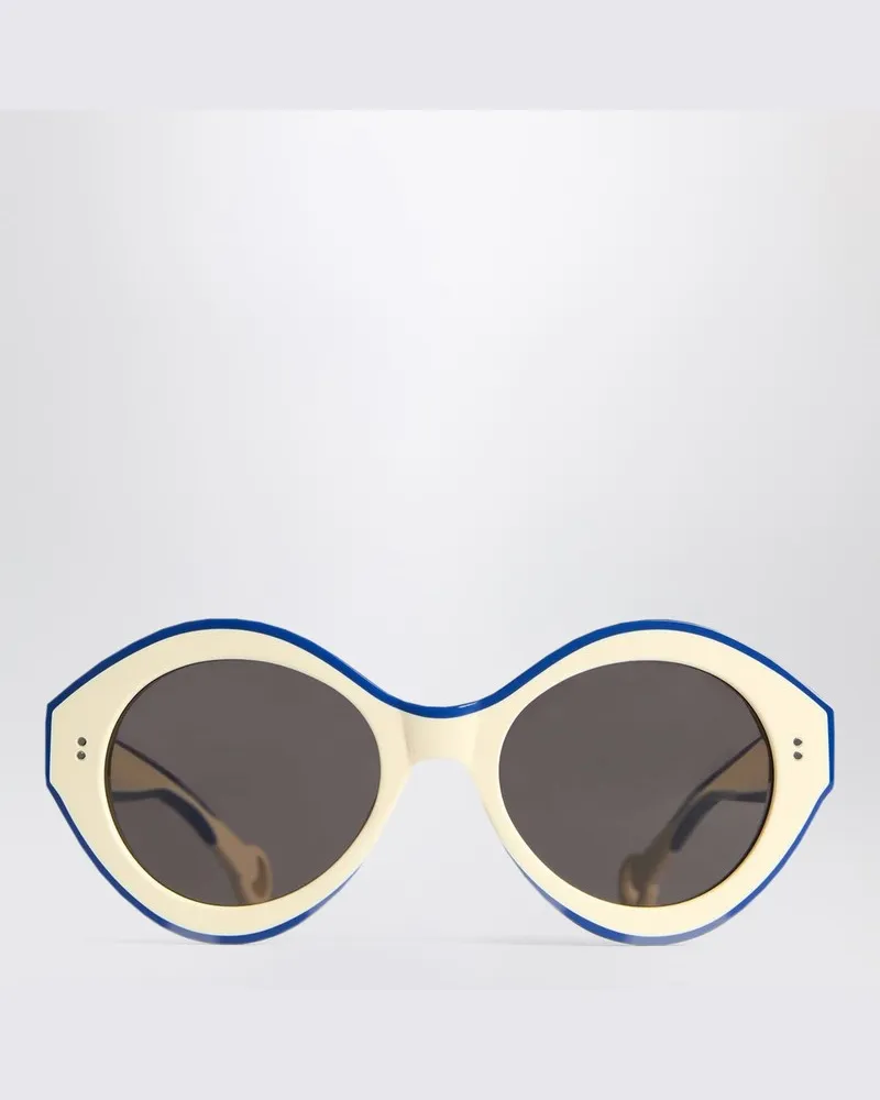 J.W.Anderson JWA07 Bumper Sonnenbrille in Weiß/Blau Weiß