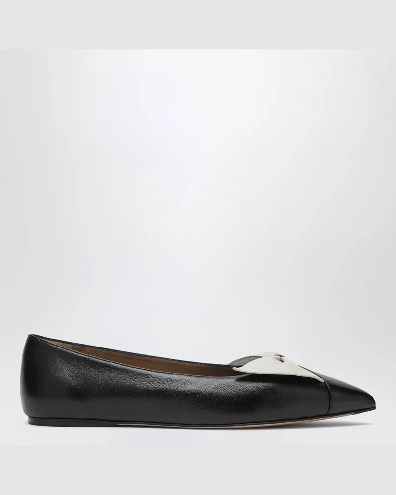 Ferragamo Soft Ballerinas mit Schleife Schwarz/Mascarpone Black