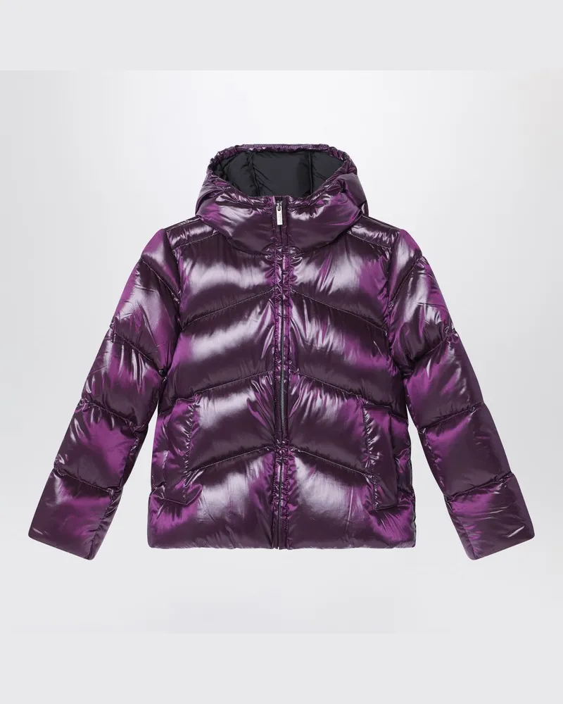 K-Way Lila Daunenjacke aus schillerndem Nylon Violett