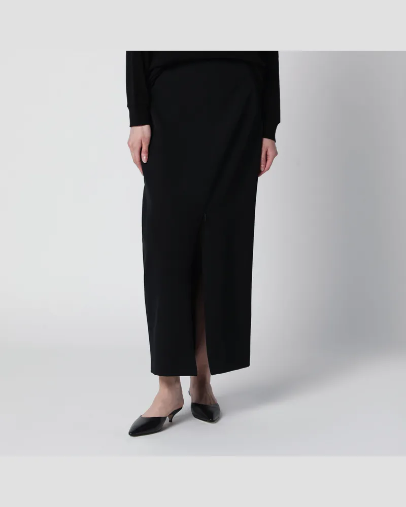 The Row Langer Wollrock Iphora mit hohem Bund in Schwarz Black