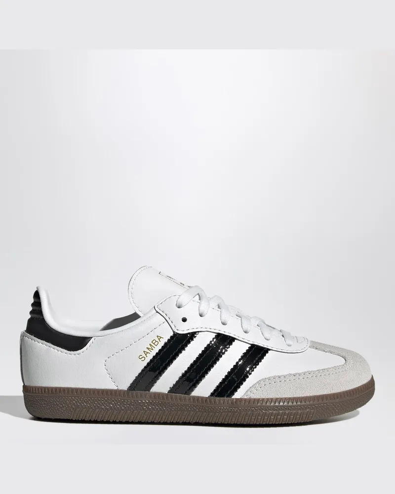 adidas Samba Sneaker weiss/schwarz mit elastischen Schnürsenkeln Weiß