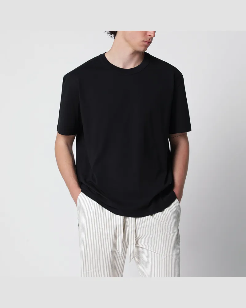 TEKLA Schwarzes verwaschenes Kurzarm-T-Shirt Black