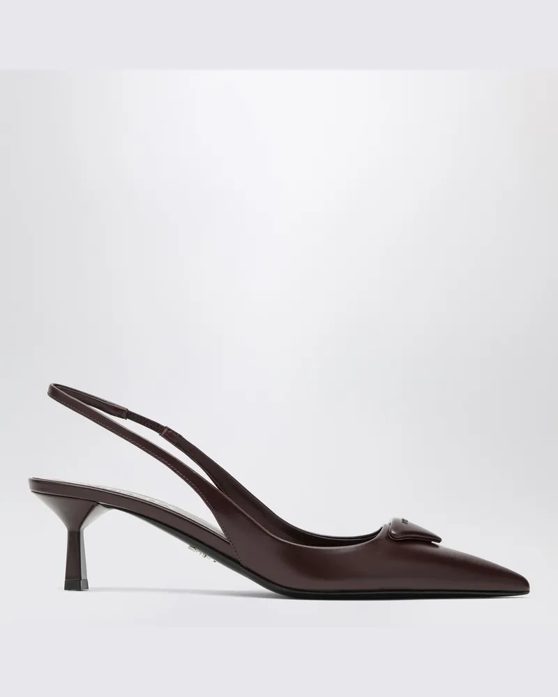 Prada Bordeaux Leder Slingback mit Dekolleté Burgunderrot