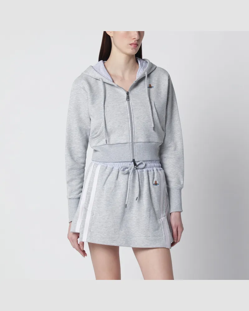 Vivienne Westwood Graues cropped Sweatshirt mit Orb-Logo Grey