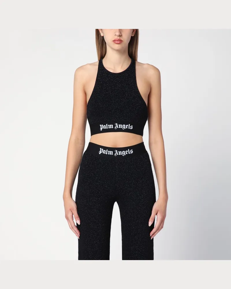 Palm Angels Schwarzes Top aus Lurex aus Viskosegemisch Schwarz