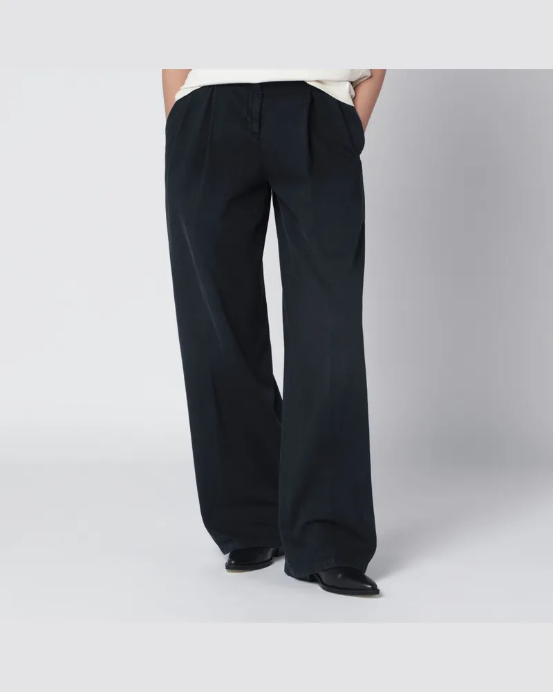 Golden Goose Schwarze weite Baumwollhose Black