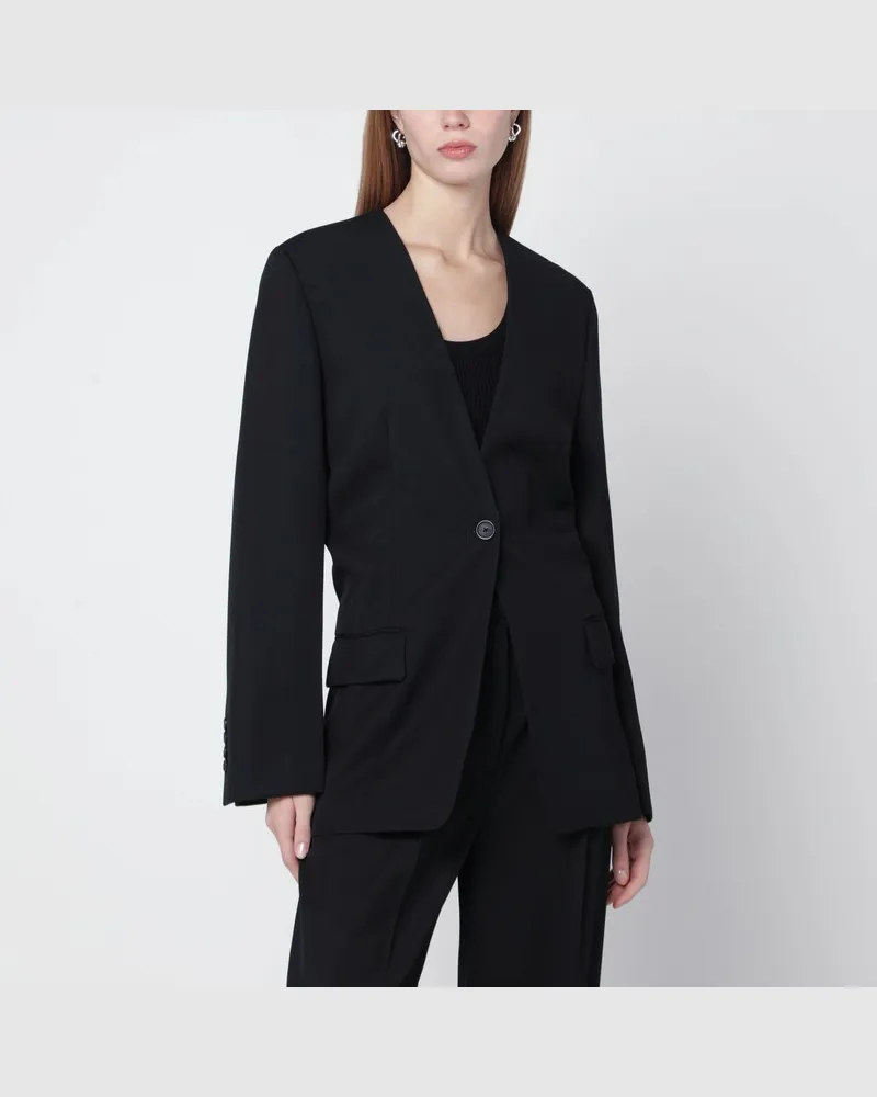 Totême Schwarze Jacke aus Wollmix Schwarz