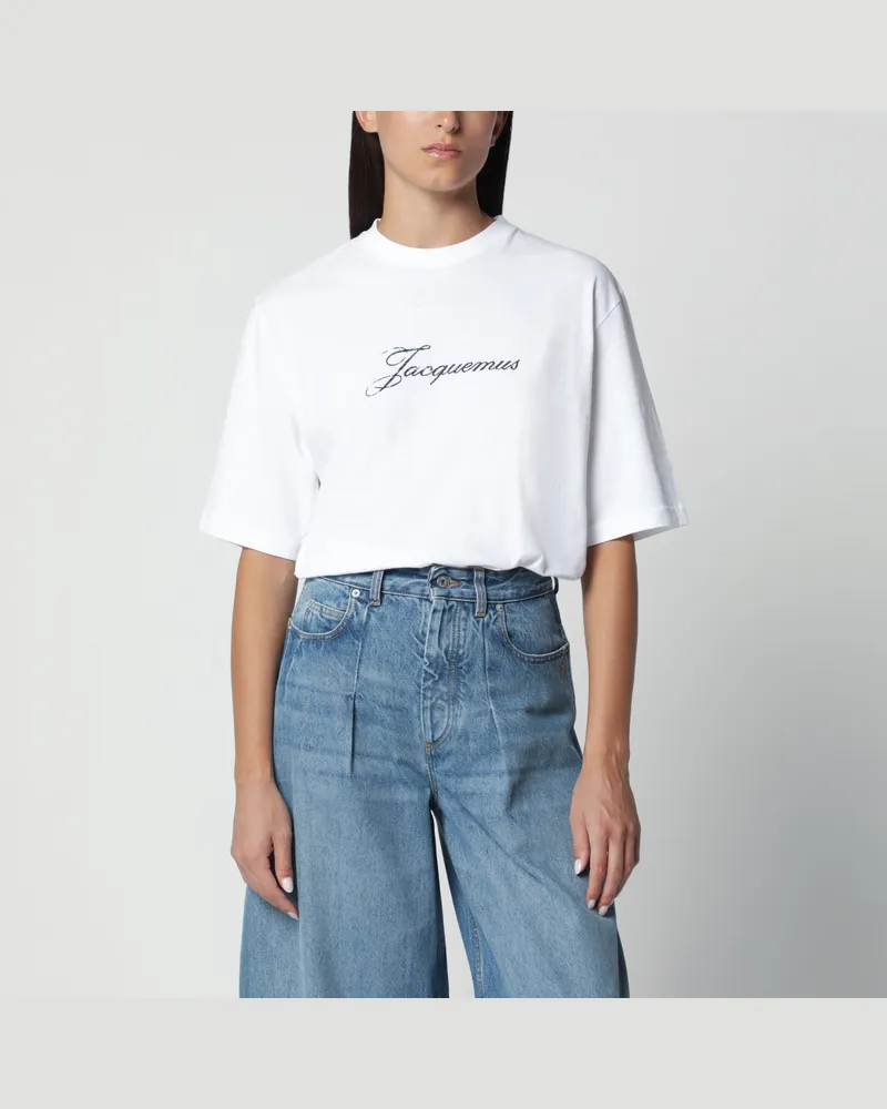 Jacquemus Weißes T-Shirt mit Logo-Print White