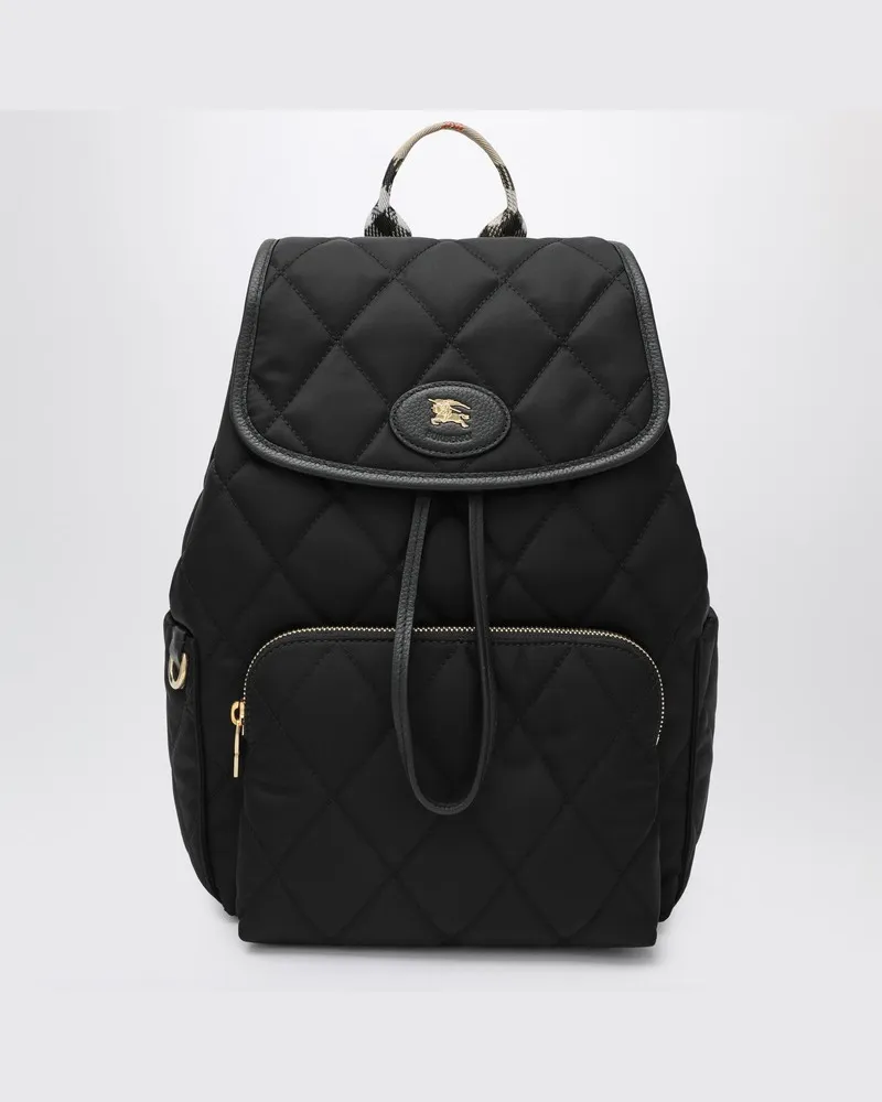 Burberry Schwarzer Horseshoe Rucksack Schwarz