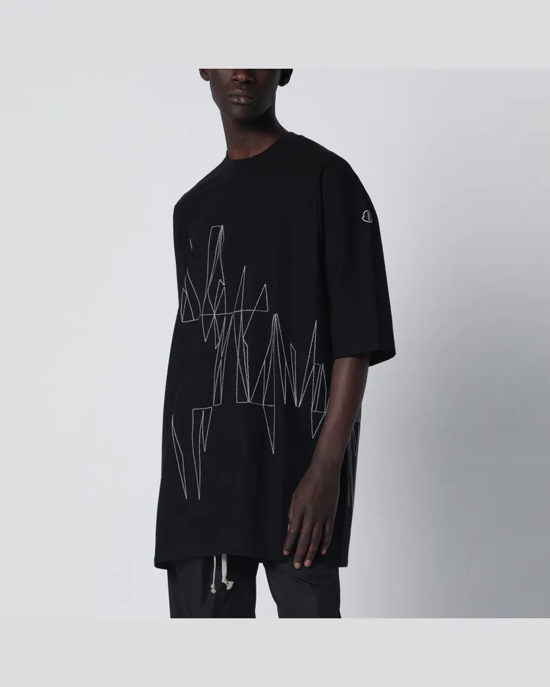 Moncler Schwarzes Jumbo-Baumwoll-T-Shirt Black