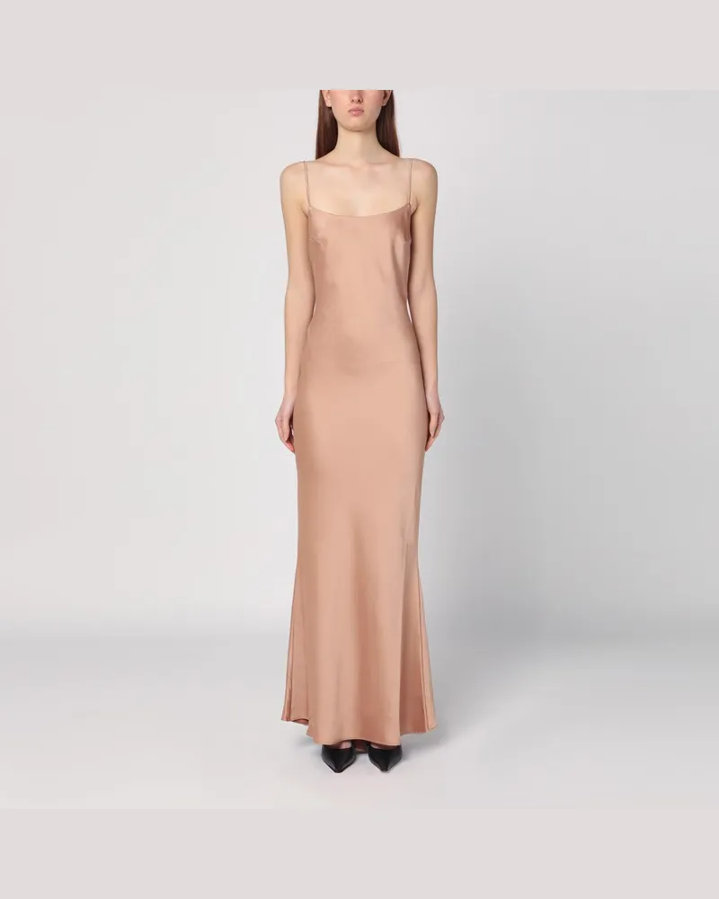 ANDAMANE Hellrosa Kleid mit hinterer Drapierung Beige