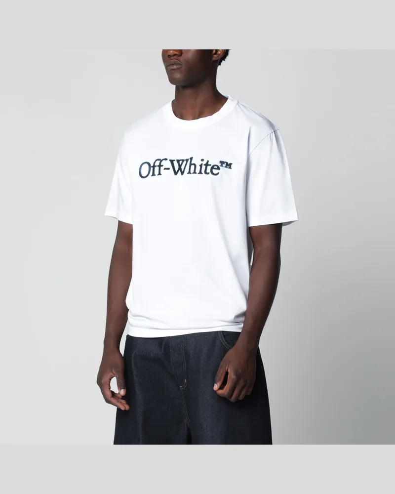 OFF-WHITE Weißes T-Shirt mit gesticktem Logo White