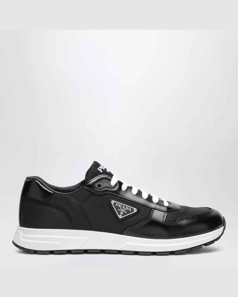 Prada Prax 01 Sneakers aus schwarzem Re-Nylon und gebürstetem Leder Black