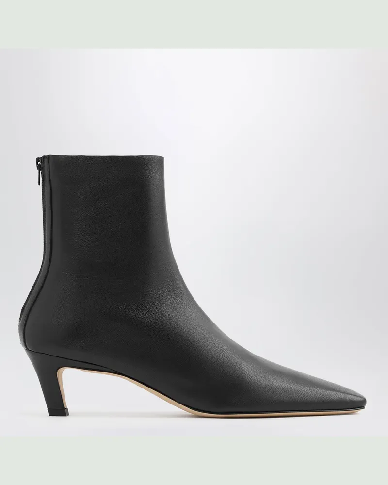 Totême Schwarze Nappa-Stiefel mit mittelhohem Absatz Black