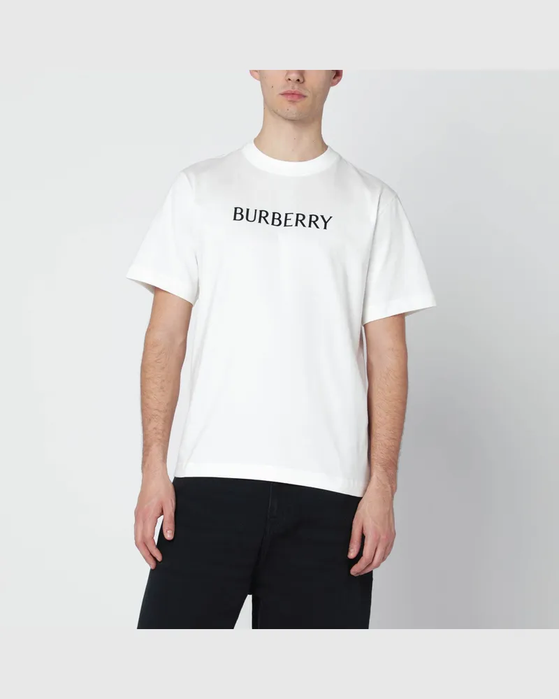 Burberry Weißes T-Shirt mit Logoprint White