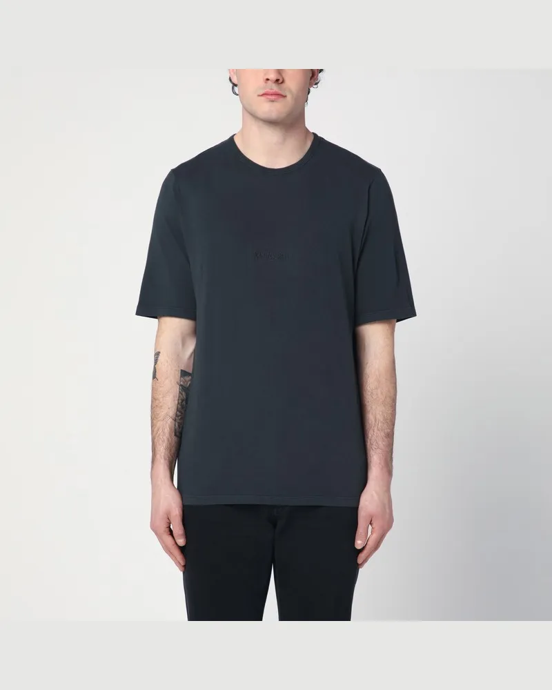 Saint Laurent Schwarzes ausgewaschenes T-Shirt aus Baumwolle Schwarz