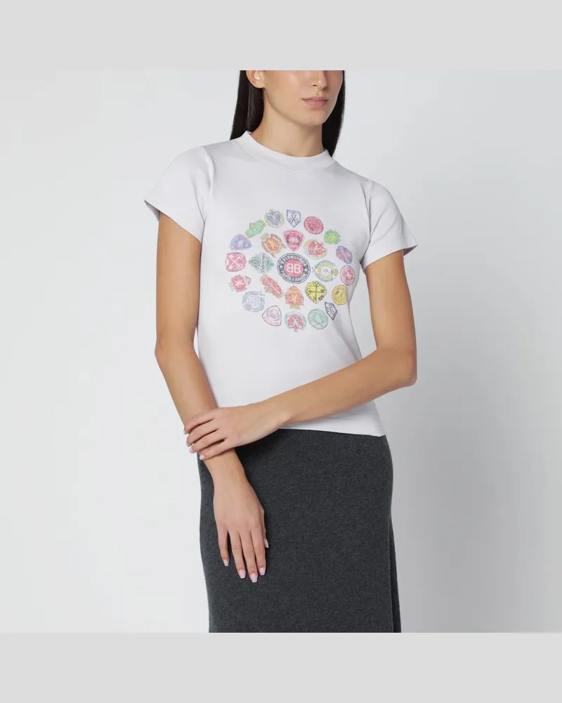Balenciaga Weißes T-Shirt mit Logo-Prints Weiß