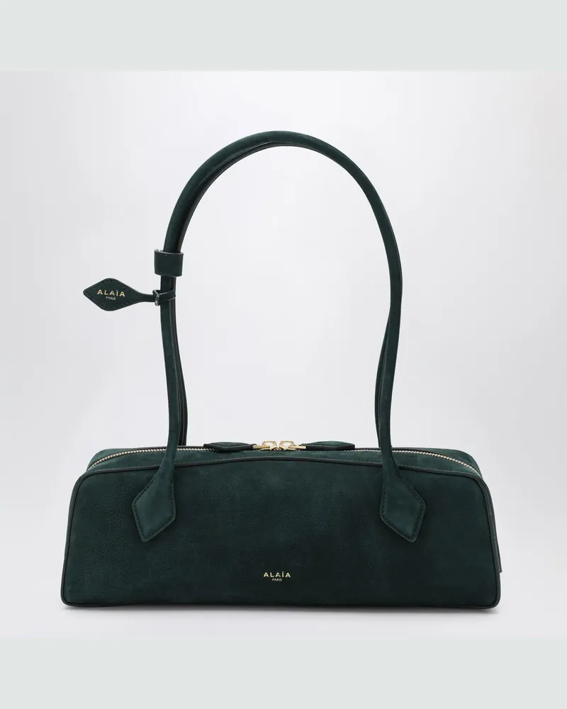 Alaïa Mittlere Le Teckel Tasche aus grünem Nubukleder Green