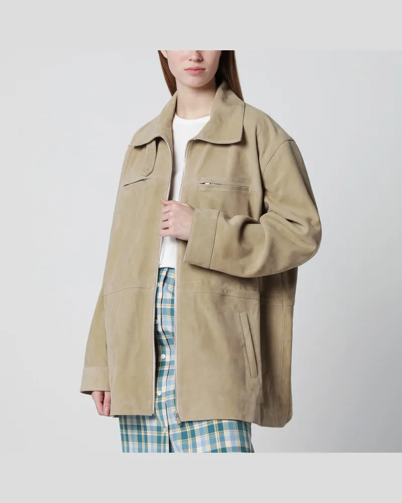 HALFBOY Beiger Parka aus Wildleder Beige