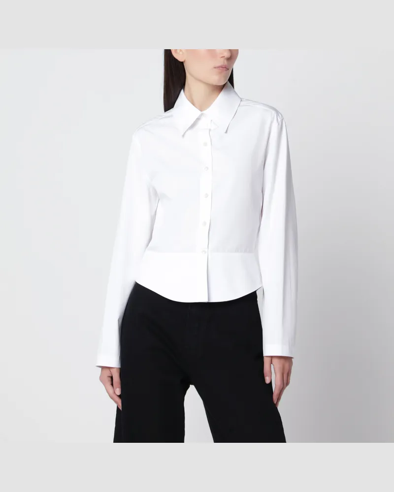 Alaïa Weißes Peplum-Hemd aus Baumwollpopeline White