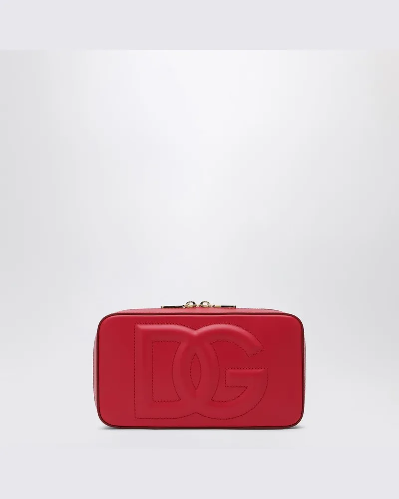 Dolce & Gabbana Rote Leder-Umhängetasche mit Logo Rot