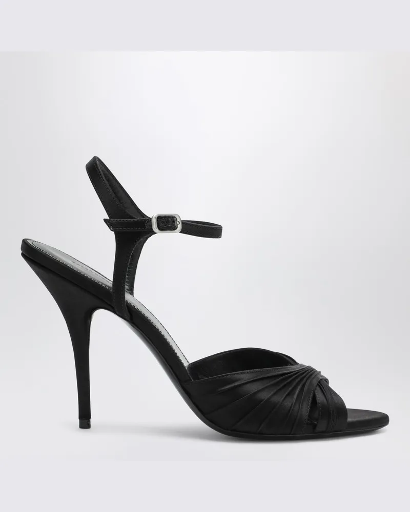 Balenciaga Schwarze Dynastie-Sandalen aus Satin Schwarz