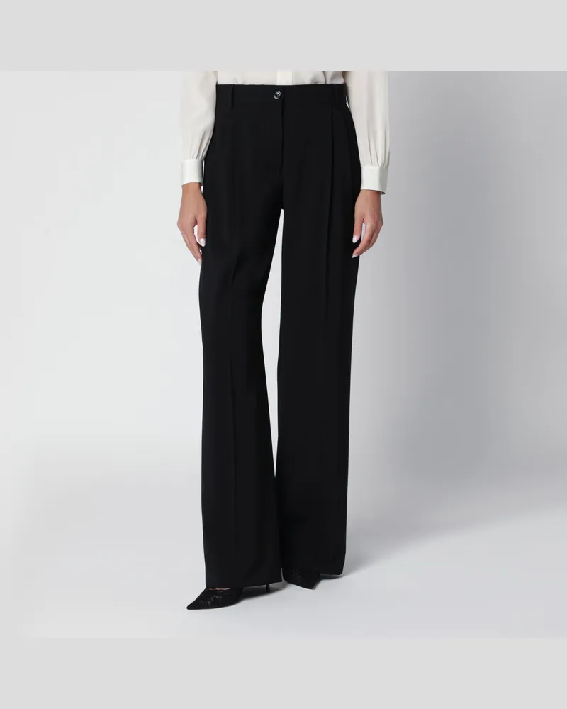 Dolce & Gabbana Double-Pinch-Hose schwarz aus Schurwolle Black