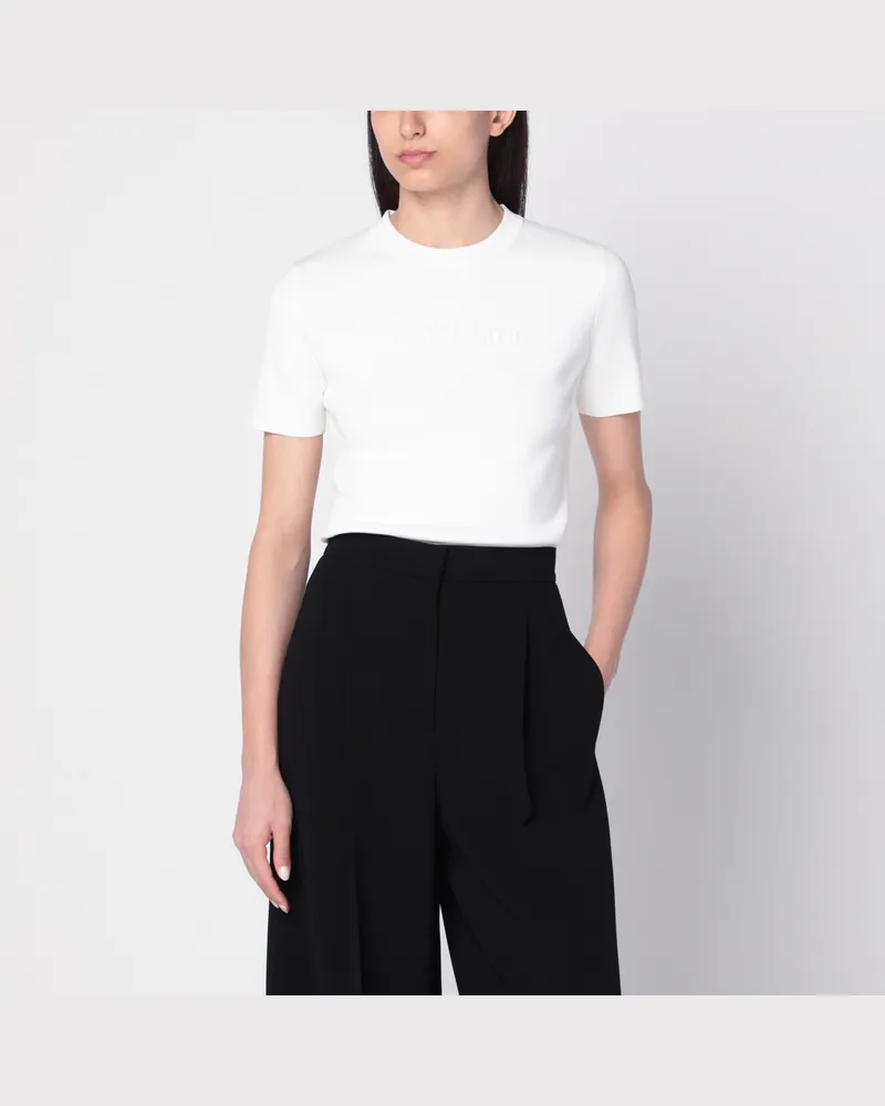 Max Mara Weißes T-Shirt aus Viskose-Crêpe White