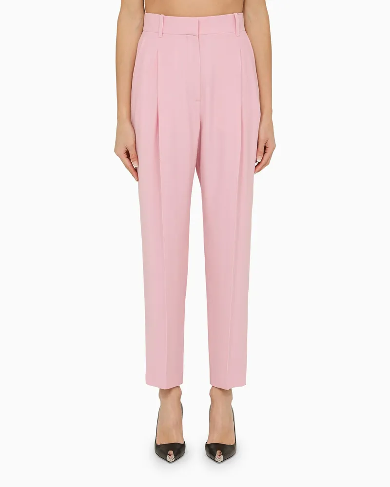 Alexander McQueen Rosa Hose mit normaler Passform und Falten Pink