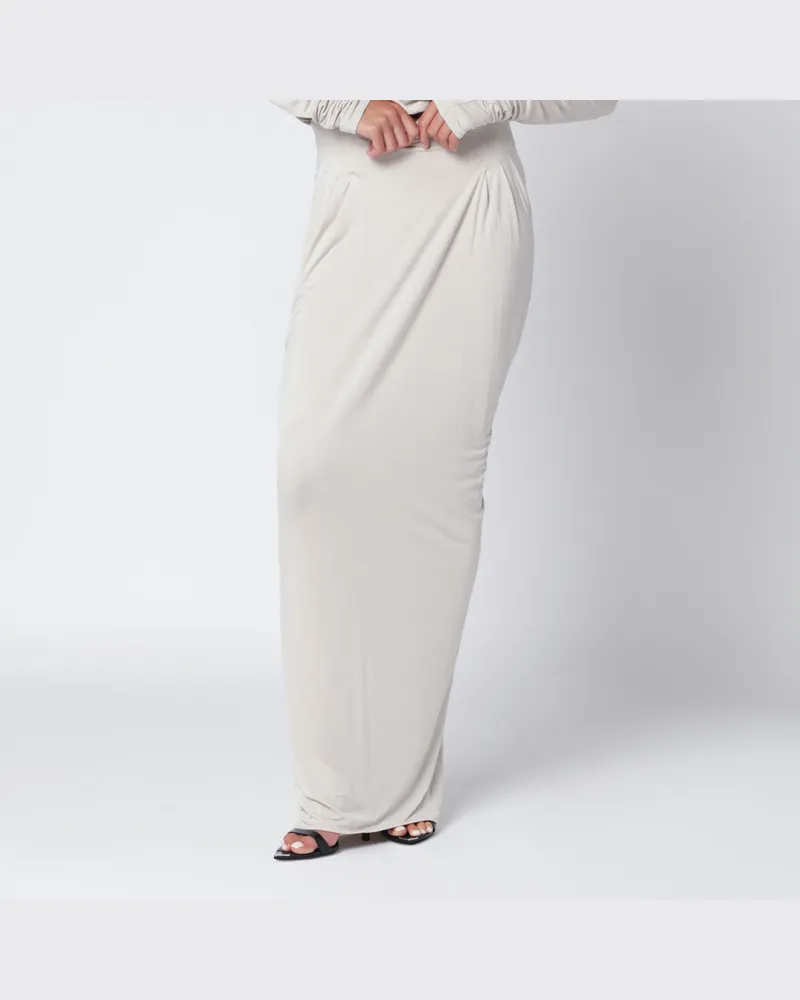 Entire Studios Elfenbeinfarbener drapierter langer Rock Grey