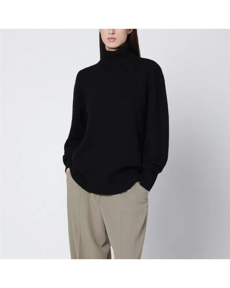 Totême Schwarzer Rollkragenpullover aus Kaschmir Black