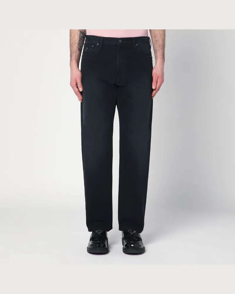 Prada Gerade schwarze Jeans Schwarz